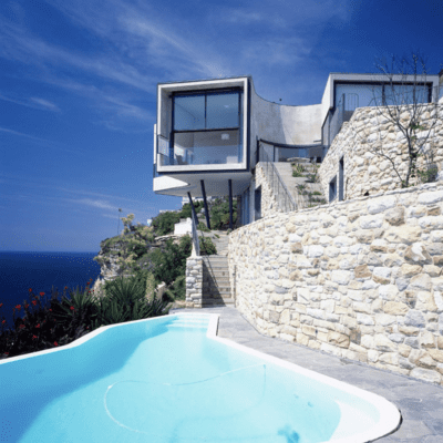 home on a cliff pool